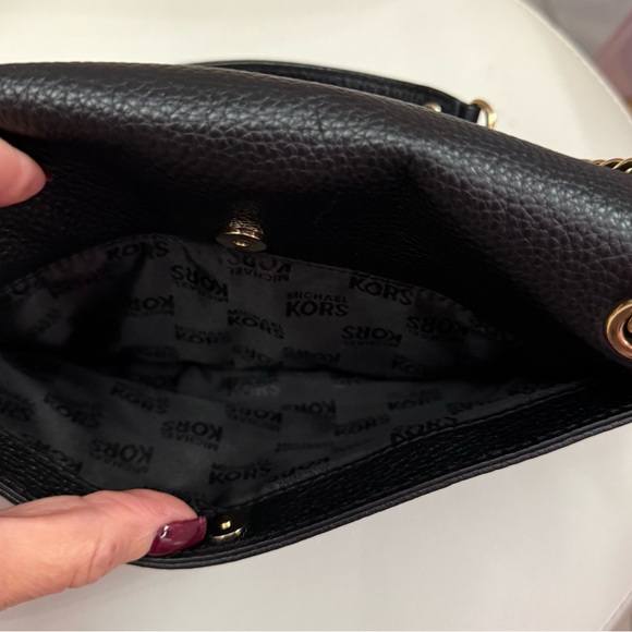 MICHAEL Michael Kors Black Leather Bag with Gold Accents - Picture 4 of 6